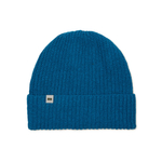 Hemp-cotton beanie with a small logo (petrol)