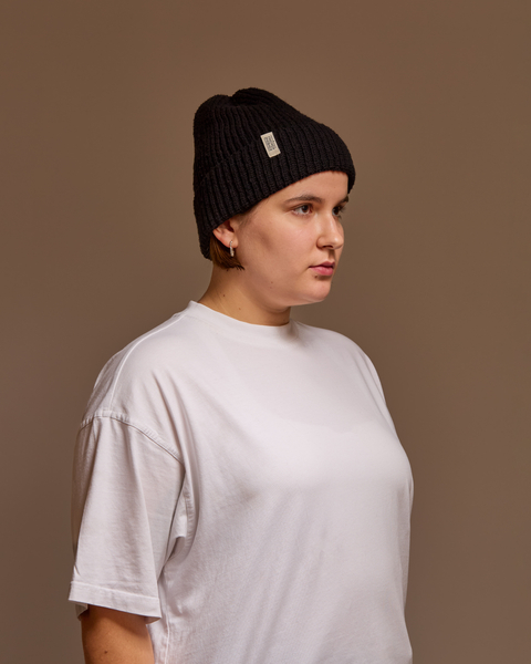 Hemp-cotton beanie (black)