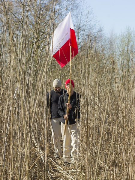 Bawełniano-konopna flaga Polski na maszt