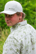 Short-sleeved cotton-hemp printed shirt