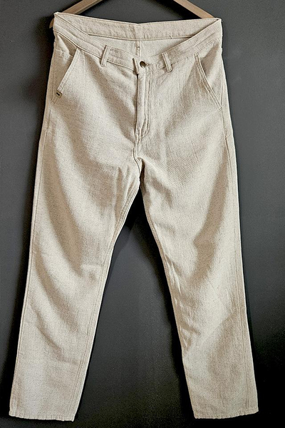 Men's classic cotton and hemp pants