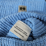 Hemp-cotton beanie with a small logo (sky blue)