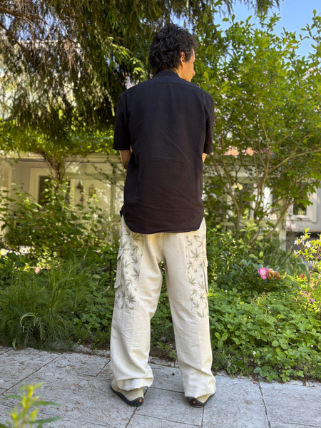 Cotton-hemp shalwar pants