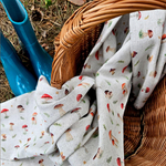 Cotton-hemp fabric PRINT “MUSHROOMS” – PLAIN weave (2 m)