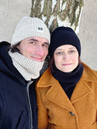 Hemp and cotton winter neck warmer - black