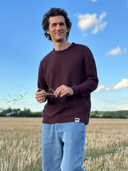 Sweter Polskie Konopie Ciemnobrązowy