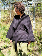 Kimono bawełniano-konopne czarne