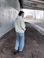 Men's hemp and cotton jeans - light blue