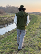 Hooded vest - green