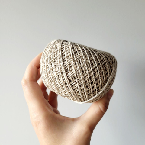 Hemp and cotton yarn, 100 g, natural color
