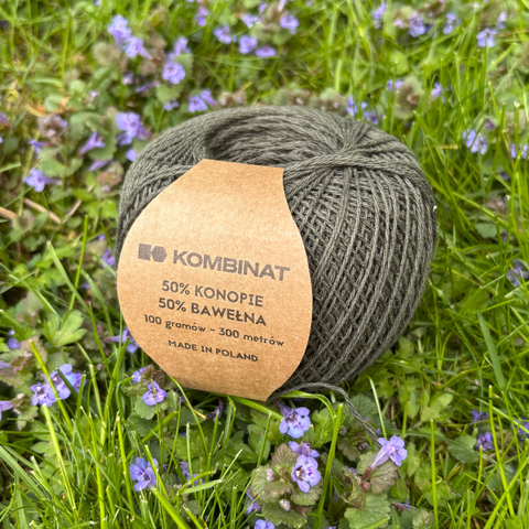 Włóczka konopno-bawełniana 100 g kolor zielony