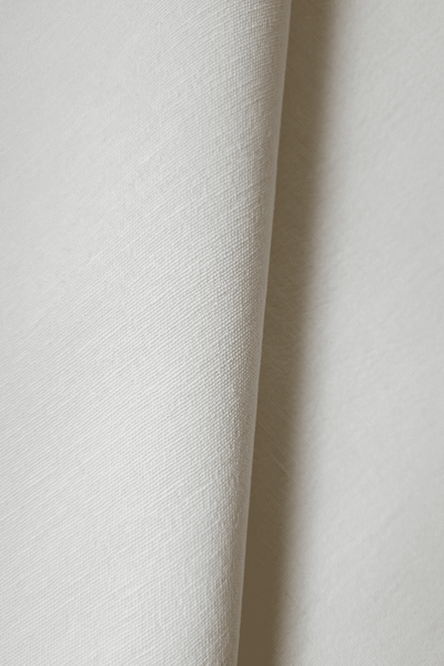 WHITE cotton-hemp fabric - FLAT weave  (1 m)