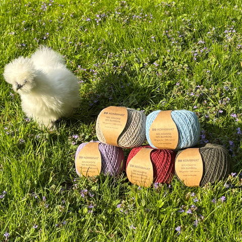 Włóczka konopno-bawełniana 100 g kolor naturalny
