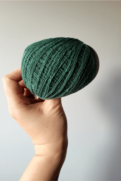 Hemp-cotton cordon (green) - 50 g