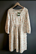Cotton and hemp dress with floral pattern