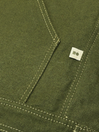 Hooded vest - green with bright thread