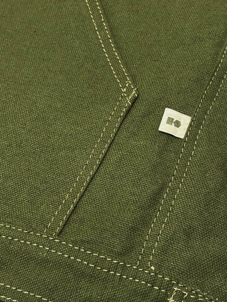 Hooded vest - green with bright thread