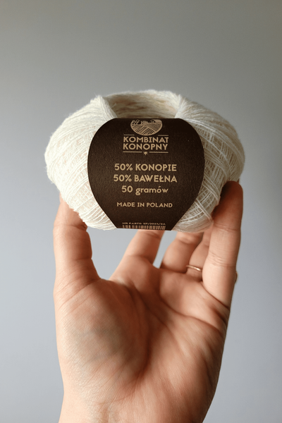 Hemp-cotton cordon (white) - 50 g