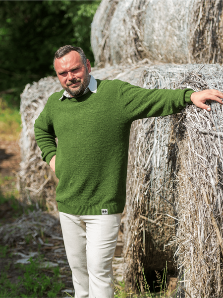 Hemp-cotton sweater - Olive