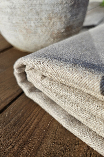 Tkanina konopno-bawełniana naturalna 50/50 - splot skośny jeans (3 m)