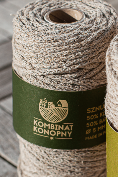 Hemp-cotton cord braided 5 mm