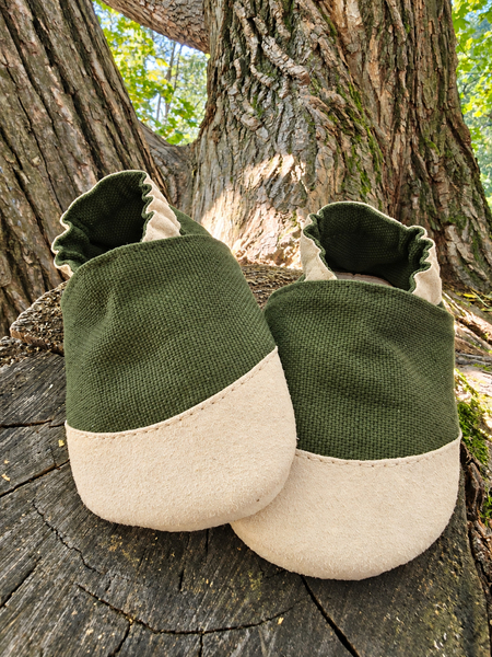 Children's Slippers Polish Hemp Barefoot Green