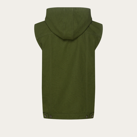 Hooded vest - green