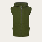 Hooded vest - green with bright thread