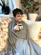 Hemp and cotton blanket 130×180 cm gray