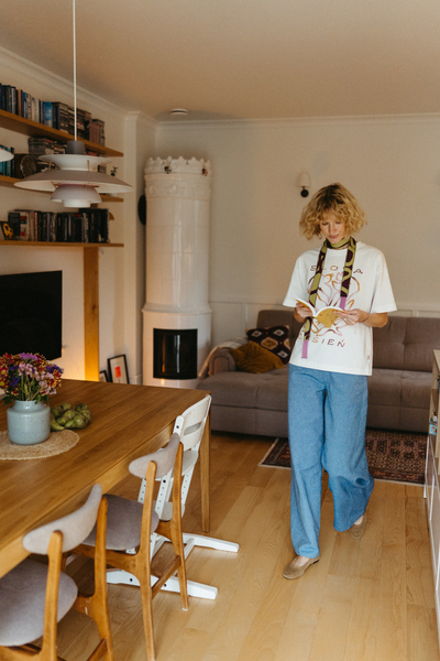 Baggy hemp denim pants