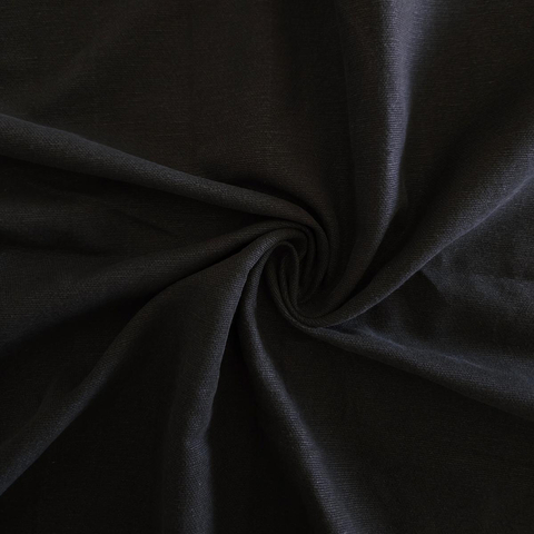 Cotton-hemp fabric BLACK – PANAMA weave (1 m)