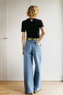 Baggy hemp denim pants