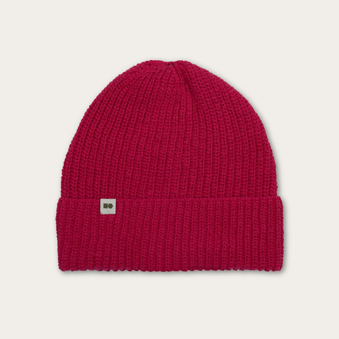 Hemp-cotton beanie with a small logo (fuchsia)