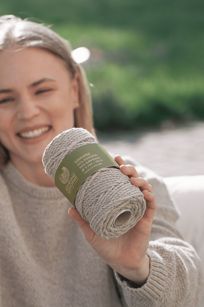 Hemp-cotton cord twisted 5 mm