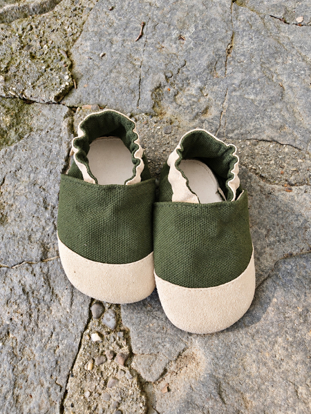 Kapcie dziecięce Polskie Konopie Barefoot zielone