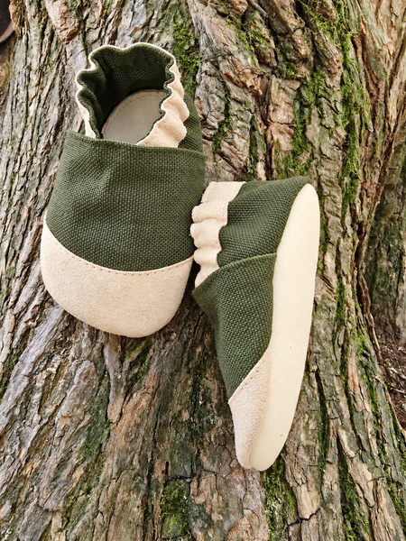 Kapcie dziecięce Polskie Konopie Barefoot zielone