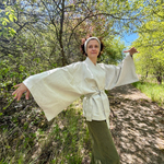 Kimono bawełniano-konopne naturalne
