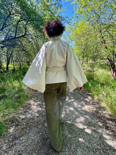Kimono bawełniano-konopne naturalne