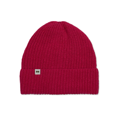 Hemp-cotton beanie with a small logo (fuchsia)