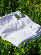 Women cotton-hemp pants with elastic waistband
