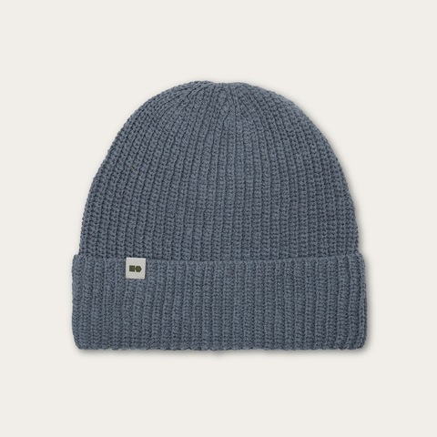 Hemp-cotton beanie with a small logo (gray)