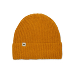 Hemp-cotton beanie with a small logo (mustard)