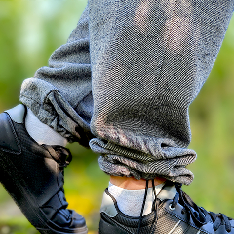 Cotton and hemp joggers, black melange