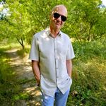 Short-sleeved cotton and hemp shirt, natural