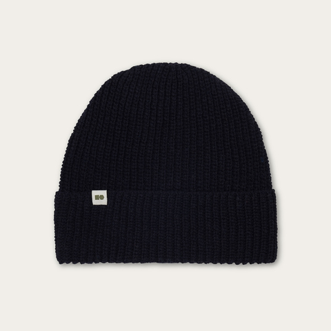 Hemp-cotton beanie with a small logo (black)