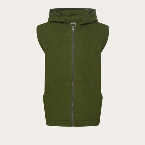 Hooded vest - green
