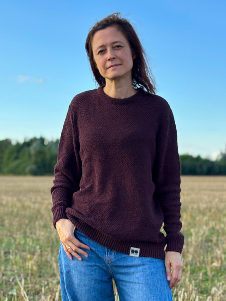 Sweter Polskie Konopie Ciemnobrązowy