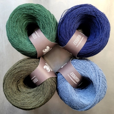 Hemp-cotton cordon (green) - 50 g