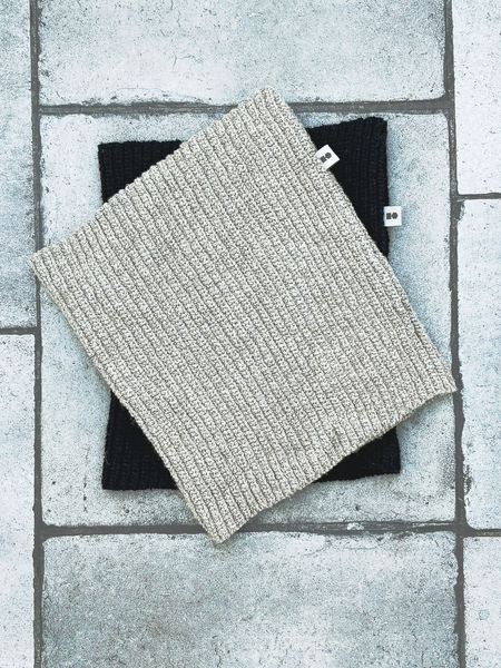 Hemp and cotton winter neck warmer - black