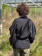 Cotton and hemp black kimono